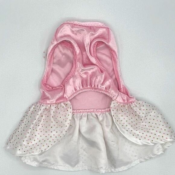 Pink & Gold Polka Dotted Dress with Bow (XS) - Picture 7 of 9